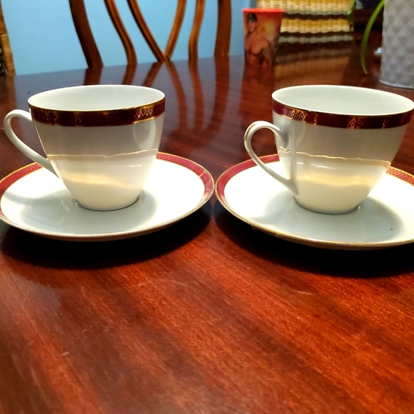 Set of Bohemia fine china tea cup and saucer - Picture 1 of 5